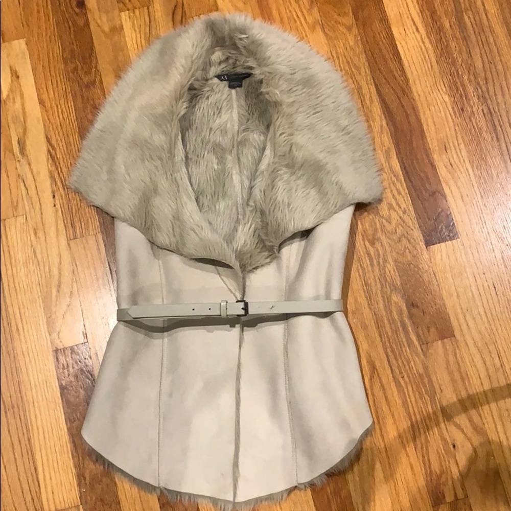 Armani exchange faux fur and suede vest